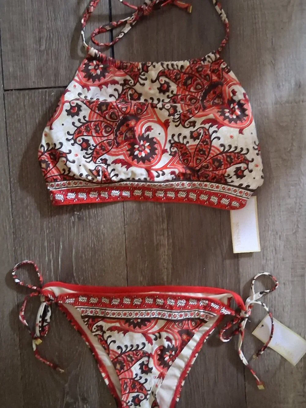 new Michael Kors Halter Bikini Paisley Medium $128. new with tags